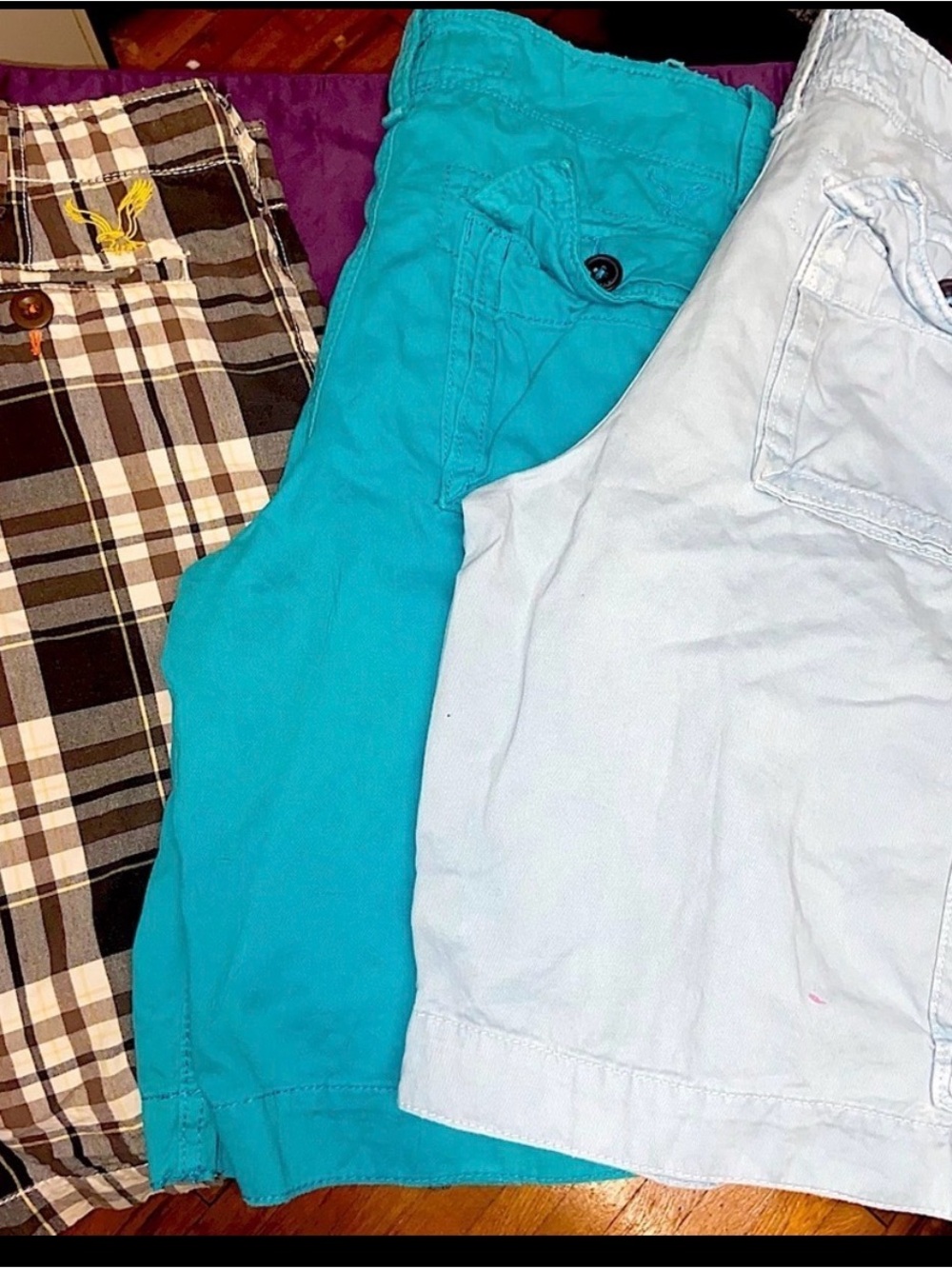 Y2K American Eagle Outfitters shorts bundle Plaid, Teal, baby blue teen